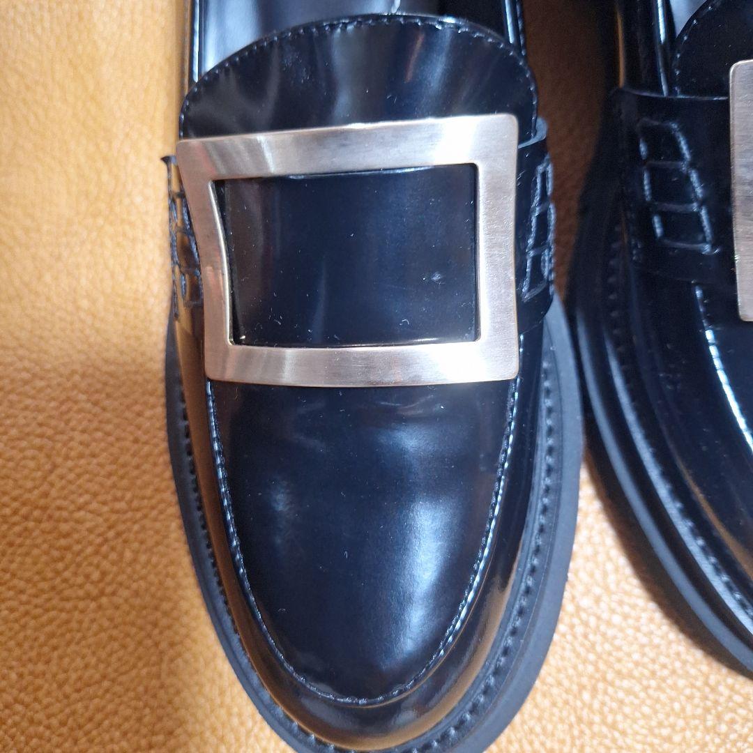 最終★ルカグロッシ 金具プレート 厚底ローファー エナメル★38