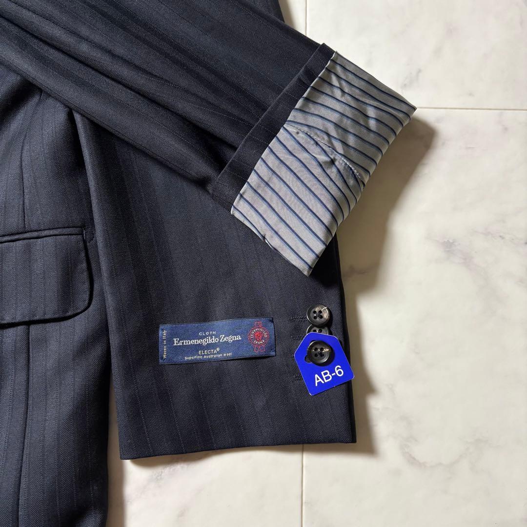 【未使用タグ付き】エルメネジルドゼニア スーツ セットアップ ストライプ柄