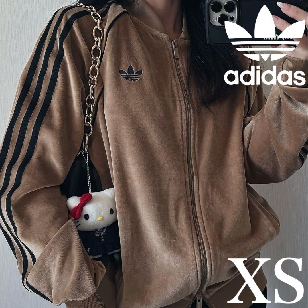 希少XS⭐️adidasアディカラー ブラウン ベロア トラックトップ michi