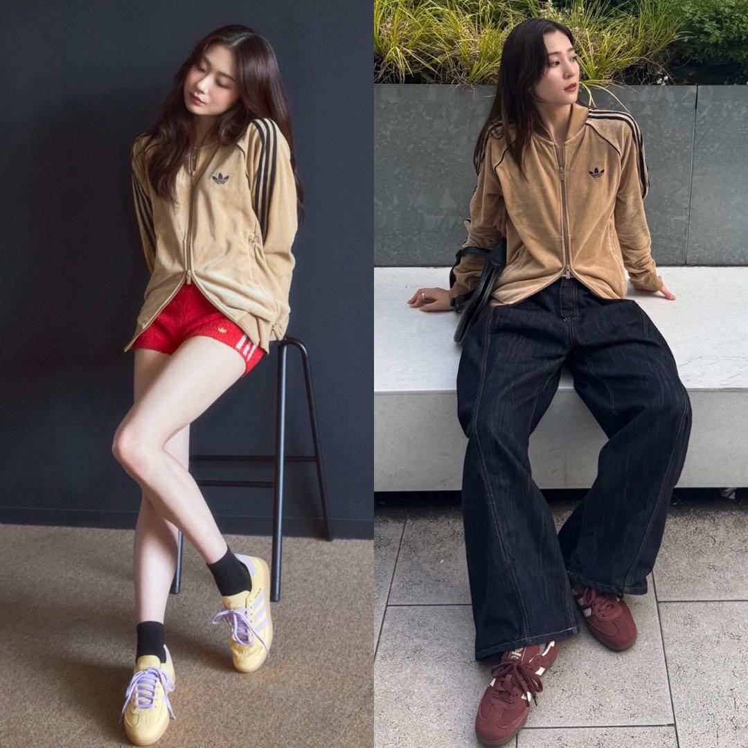 希少XS⭐️adidasアディカラー ブラウン ベロア トラックトップ michi