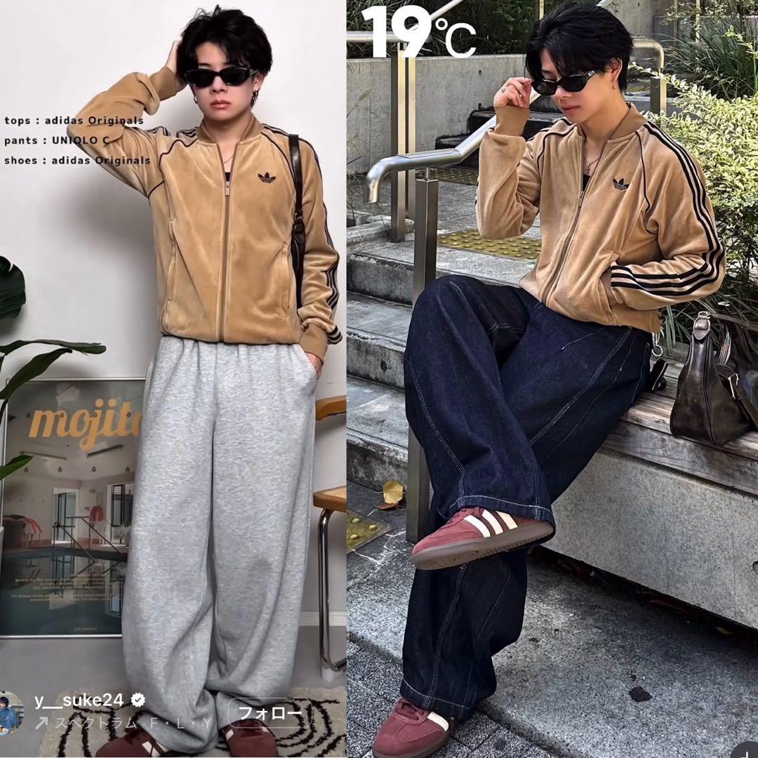 希少XS⭐️adidasアディカラー ブラウン ベロア トラックトップ michi