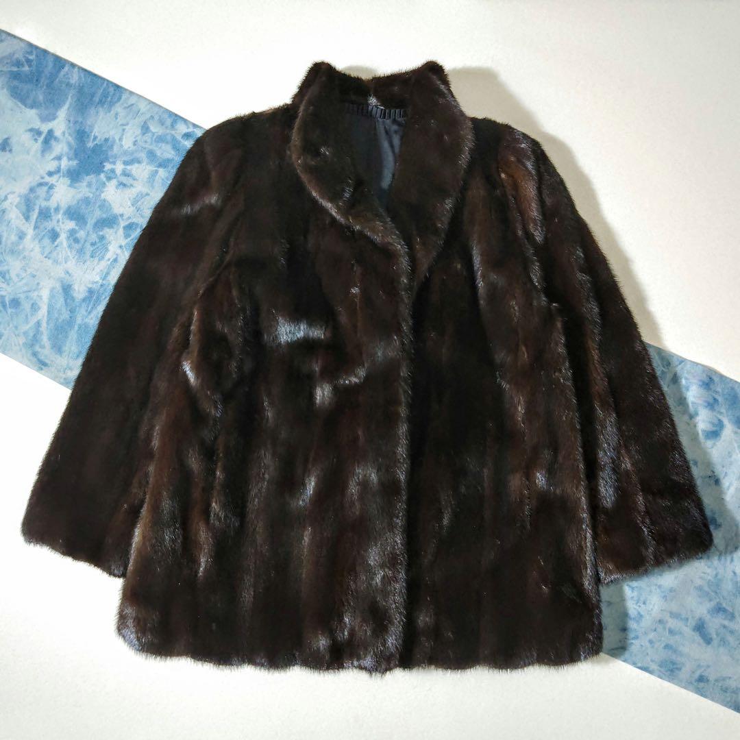 サガミンク　ファーコート　SAGA MINK 　ブラウン　リアルファー