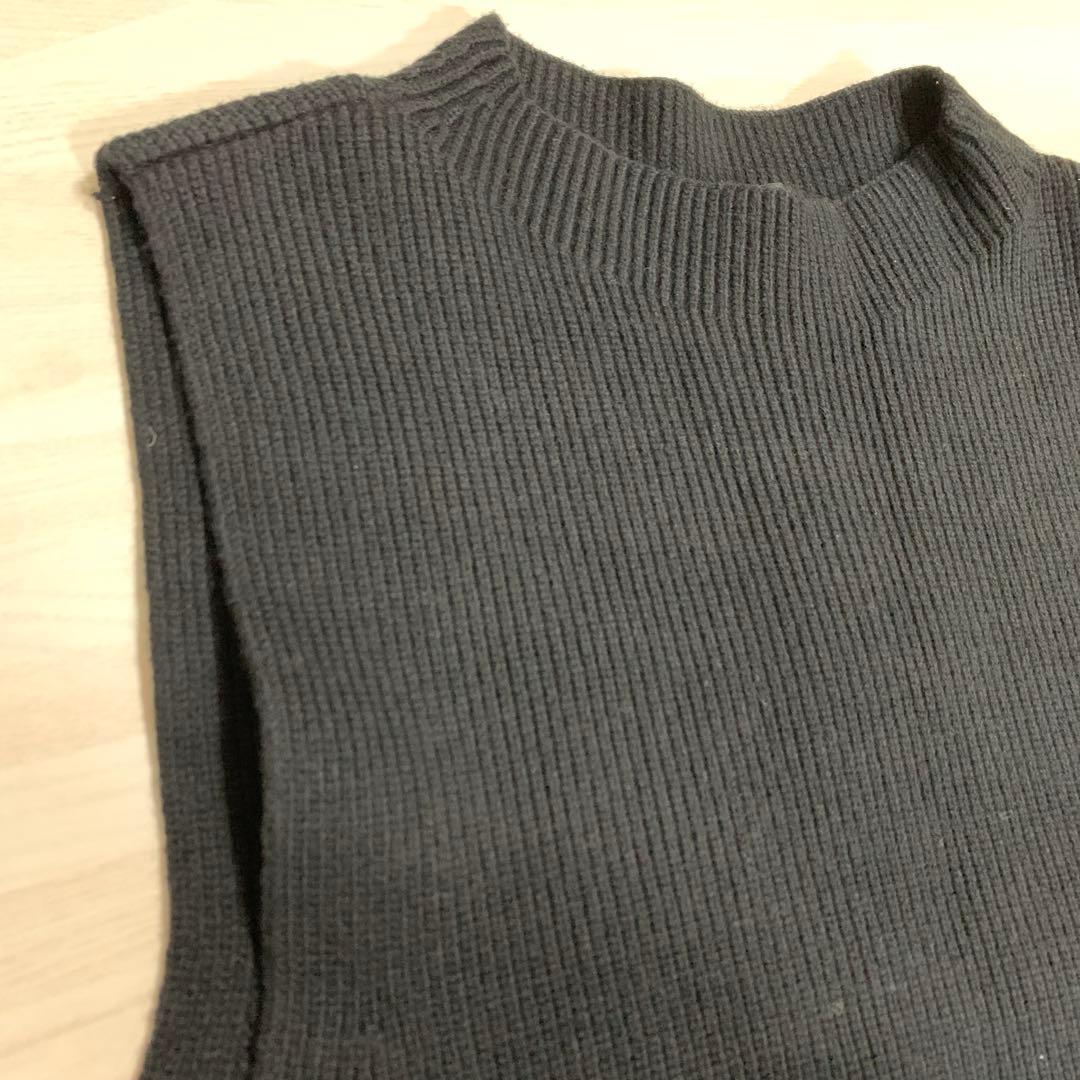 23区　タグ付き　【洗える】コットンリリー ニットベスト　ブラック　サイズ44