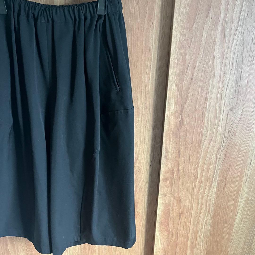 コムデギャルソン　ブラック ガウチョパンツ ウエストゴム