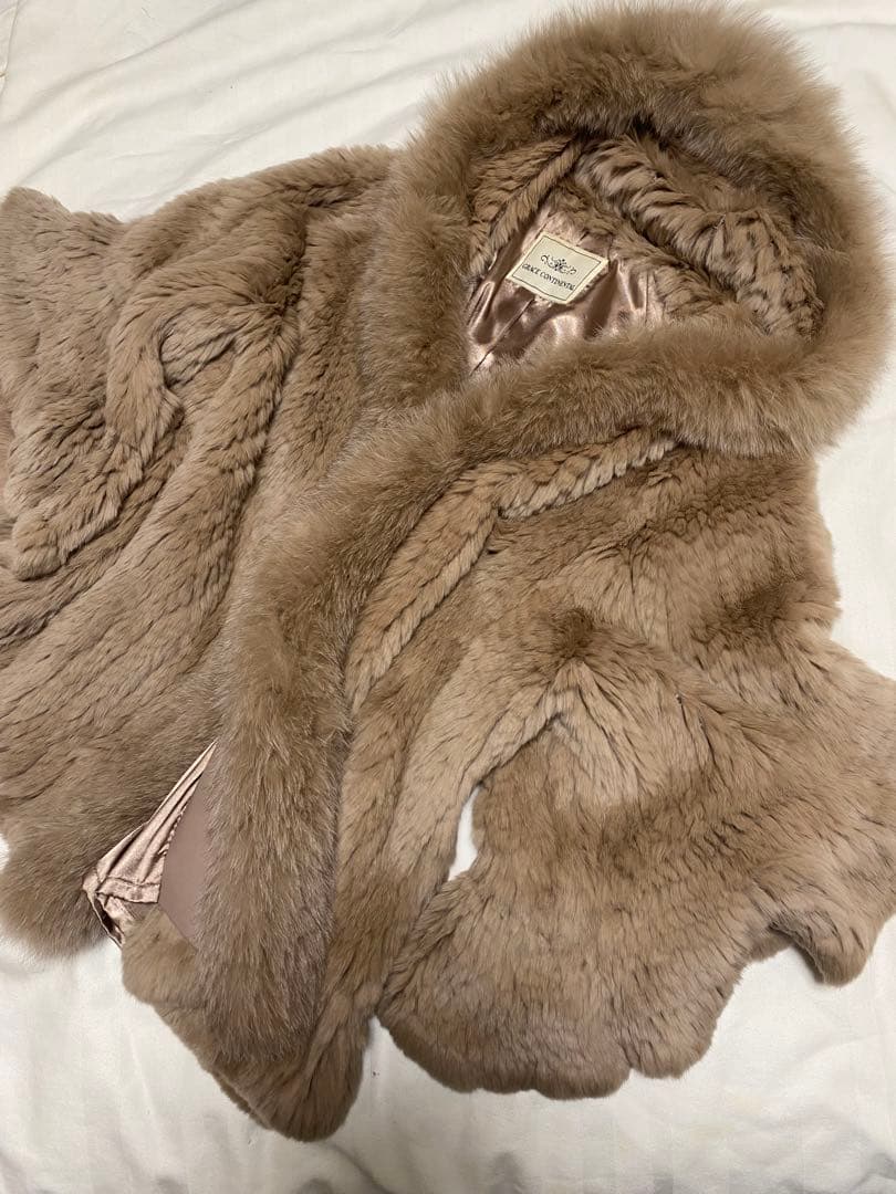 グレースコンチネンタル　ファー　フード　毛皮　コート　フリル袖　ベージュ