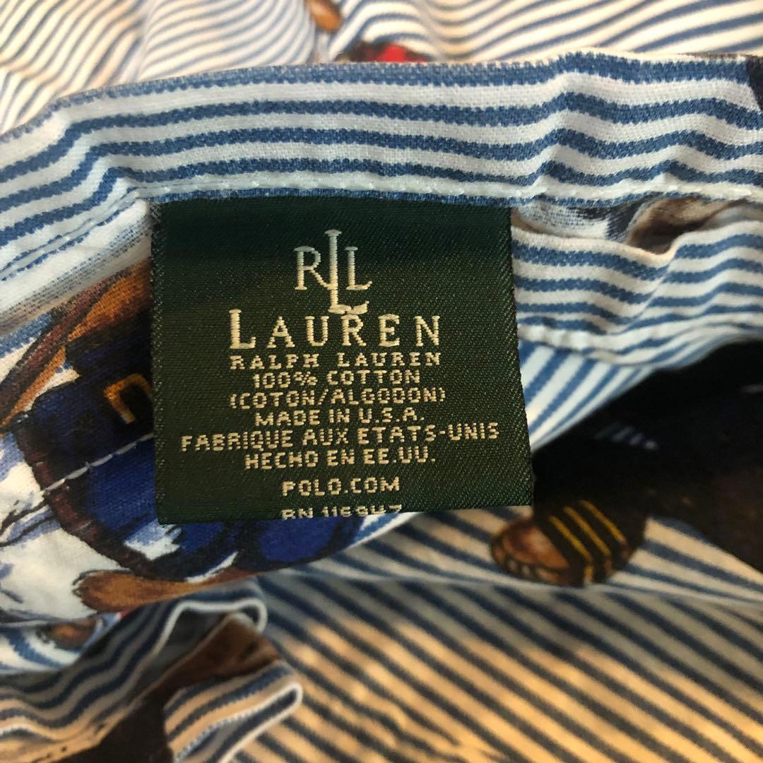 ポロベア ラルフローレン プリント コットン フラットシーツ