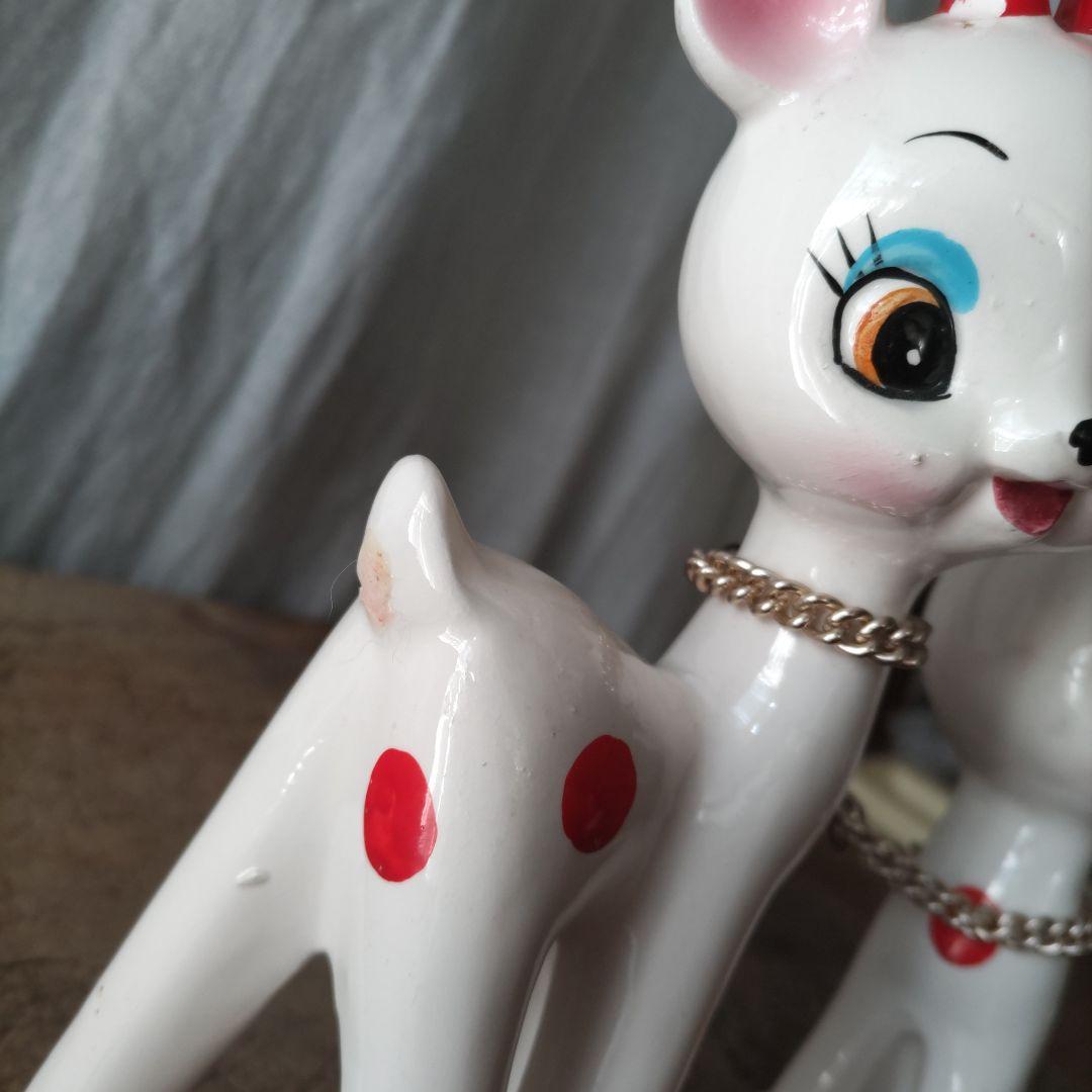 昭和レトロ バンビ 鹿 親子 置物 ヴィンテージ / 内藤ルネ 宇山あゆみ 猫