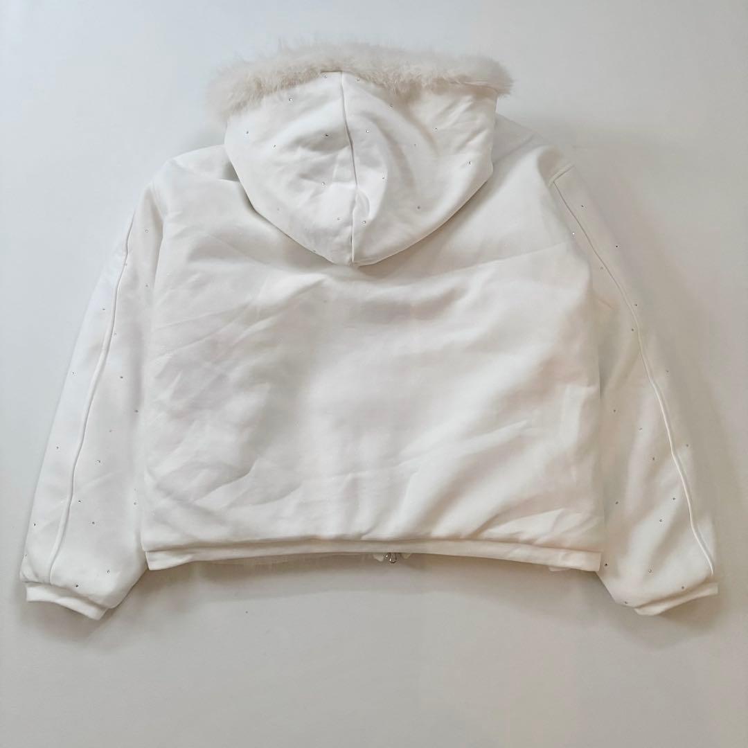 ジャケット・アウター andwang kirakira 2way fur zip up (white)