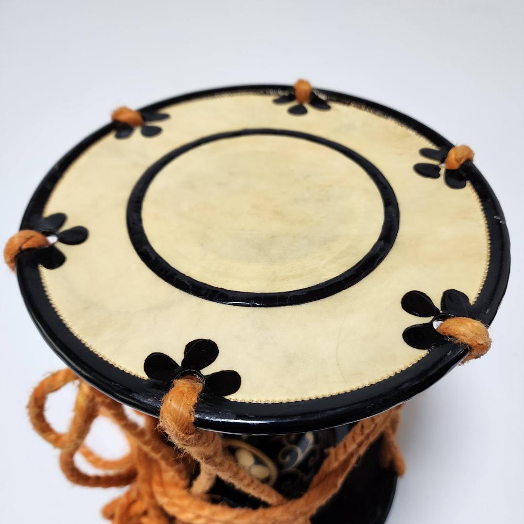 和楽器 小鼓 蒔絵 調緒付き 能 狂言 舞台 木箱付 演奏用