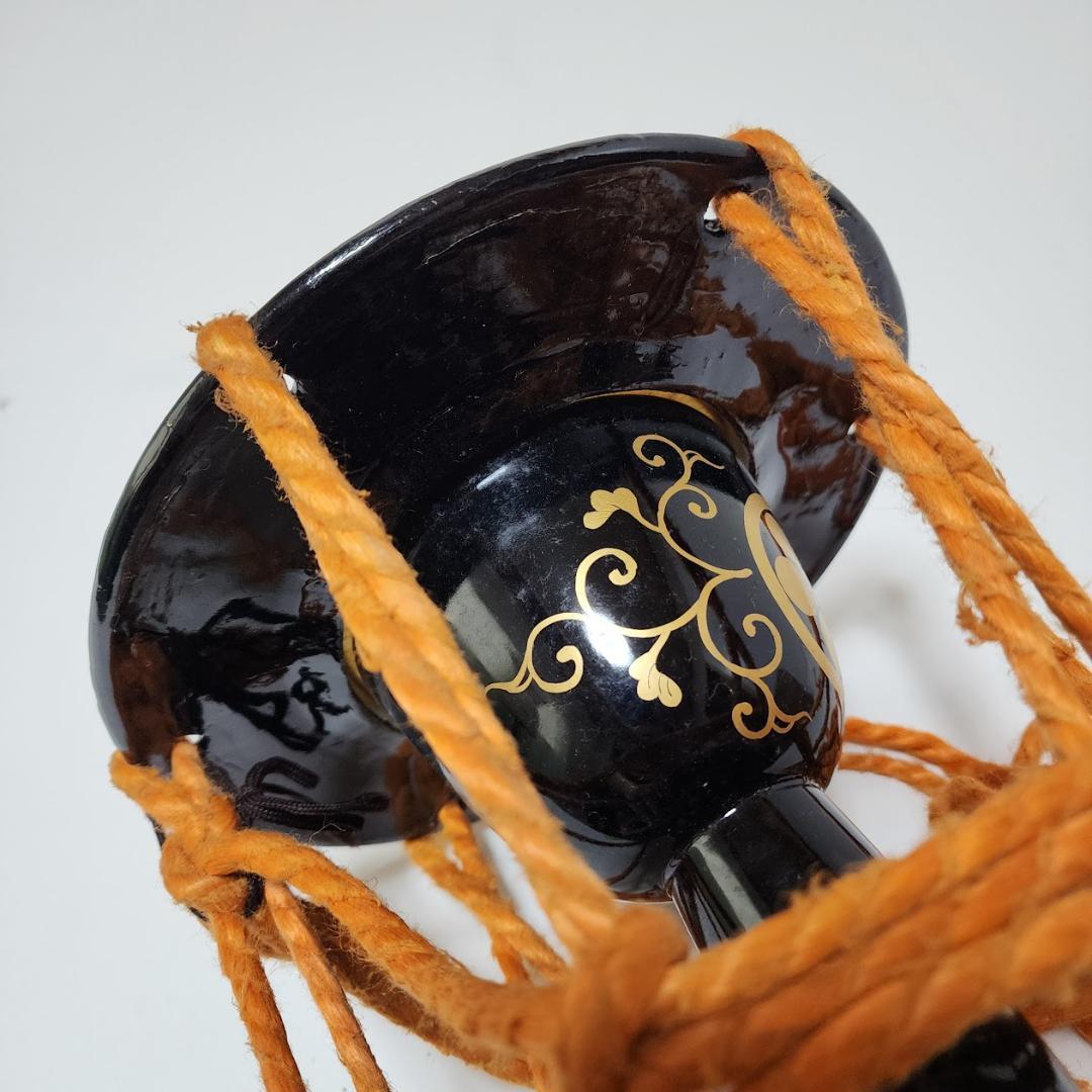 和楽器 小鼓 蒔絵 調緒付き 能 狂言 舞台 木箱付 演奏用