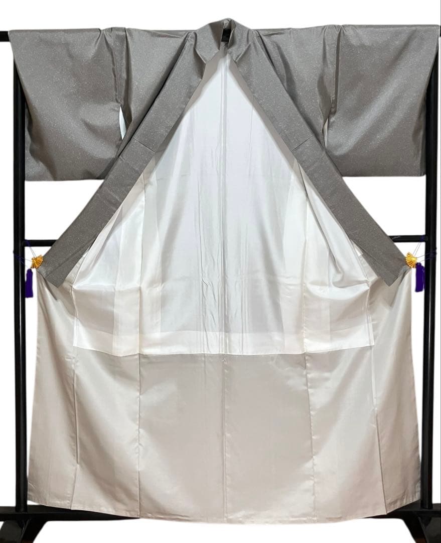 本場縞大島紬 二代目 川村久太郎 付下げ訪問着 蒔糊 小花 美品 イ6078