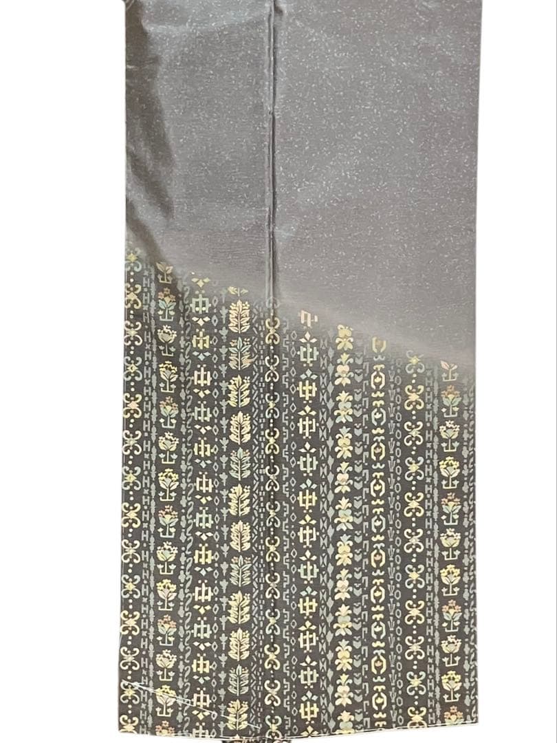 本場縞大島紬 二代目 川村久太郎 付下げ訪問着 蒔糊 小花 美品 イ6078