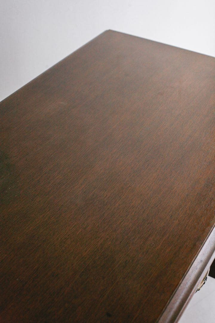 片袖机　アンティーク　デスク　テーブル　無垢材　タモ材　白木　古家具　古道具