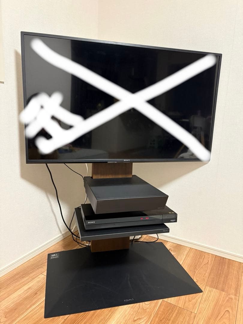 EQUALS WALL V3 ロータイプ テレビスタンド 棚板、ゲーム機棚板付き