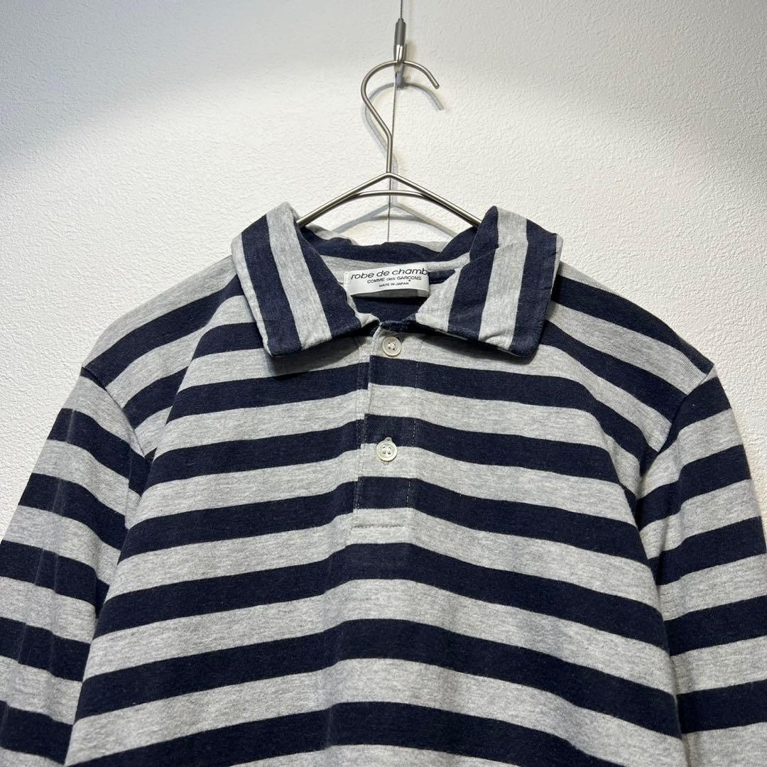 希少 02年製 ローブドシャンブル コムデギャルソン 上質 ボーダー ポロシャツ