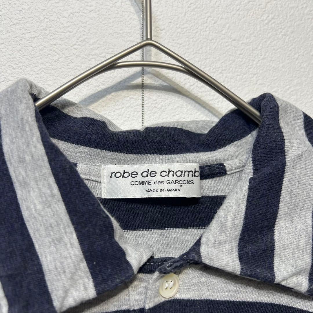 希少 02年製 ローブドシャンブル コムデギャルソン 上質 ボーダー ポロシャツ