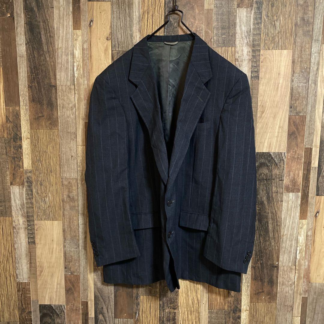 ディオール テーラード ジャケット スーツ ストライプ L ジャケット グレー