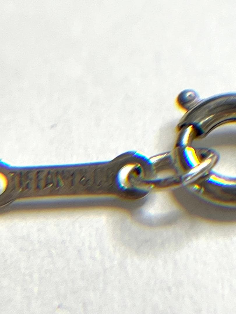 【美品】TIFFANY&Co. ティファニー　ビーン　ラージシルバーネックレス