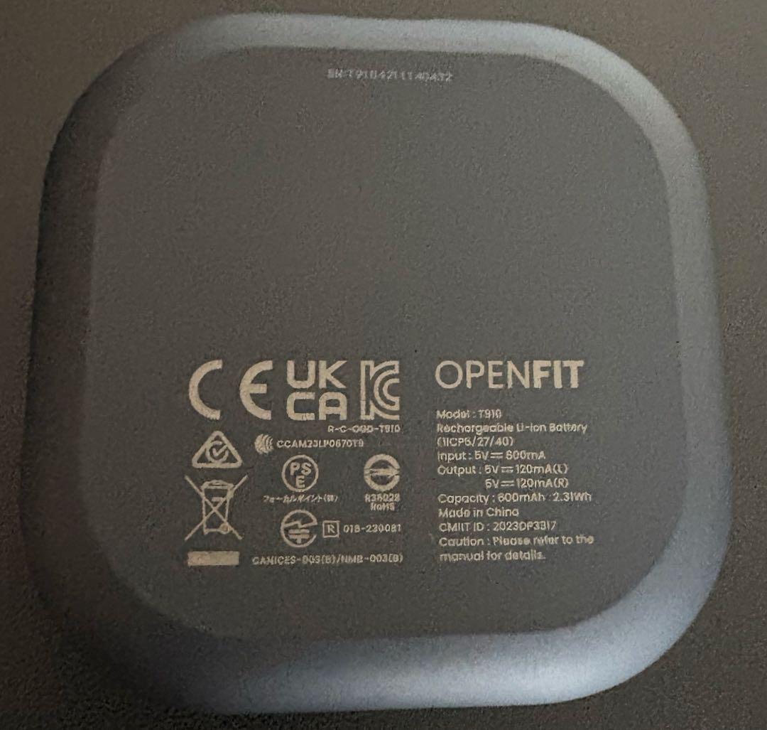 【美品】SHOKZ OPENFIT ワイヤレスイヤホン 黒