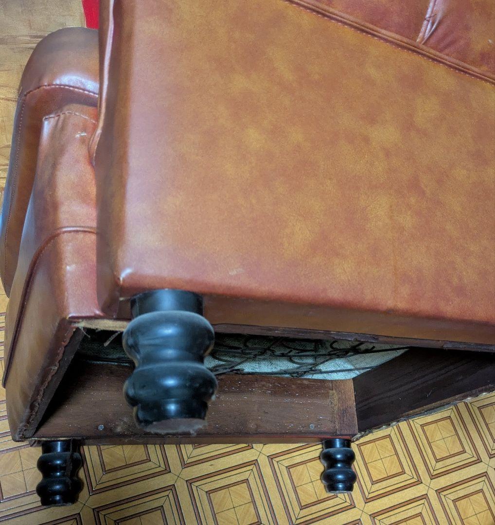 ヴィンテージ　１人掛け　ソファ　革張り【レア】10/4迄出品