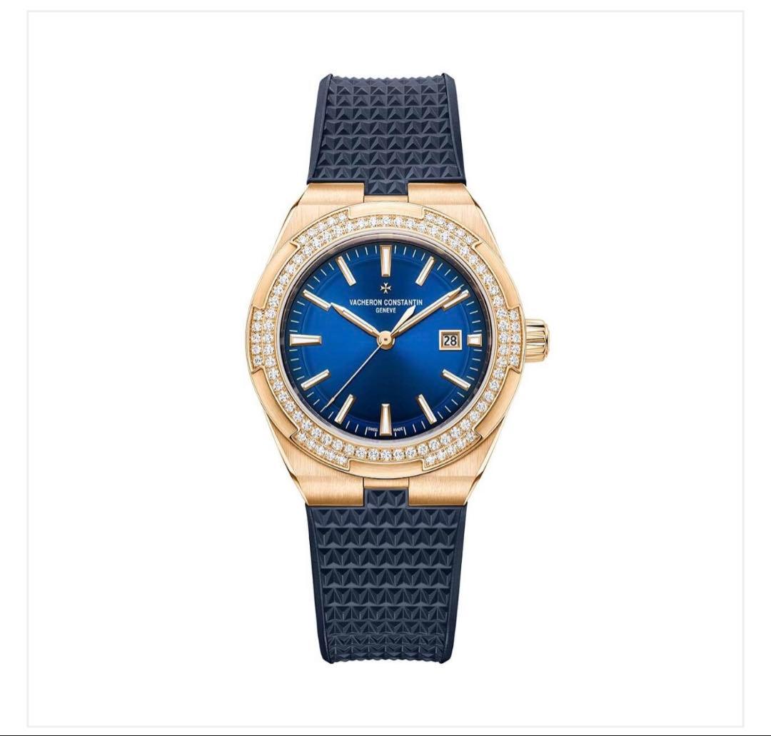 ヴァシュロンコンスタンタン　ネイビー ラバーベルト