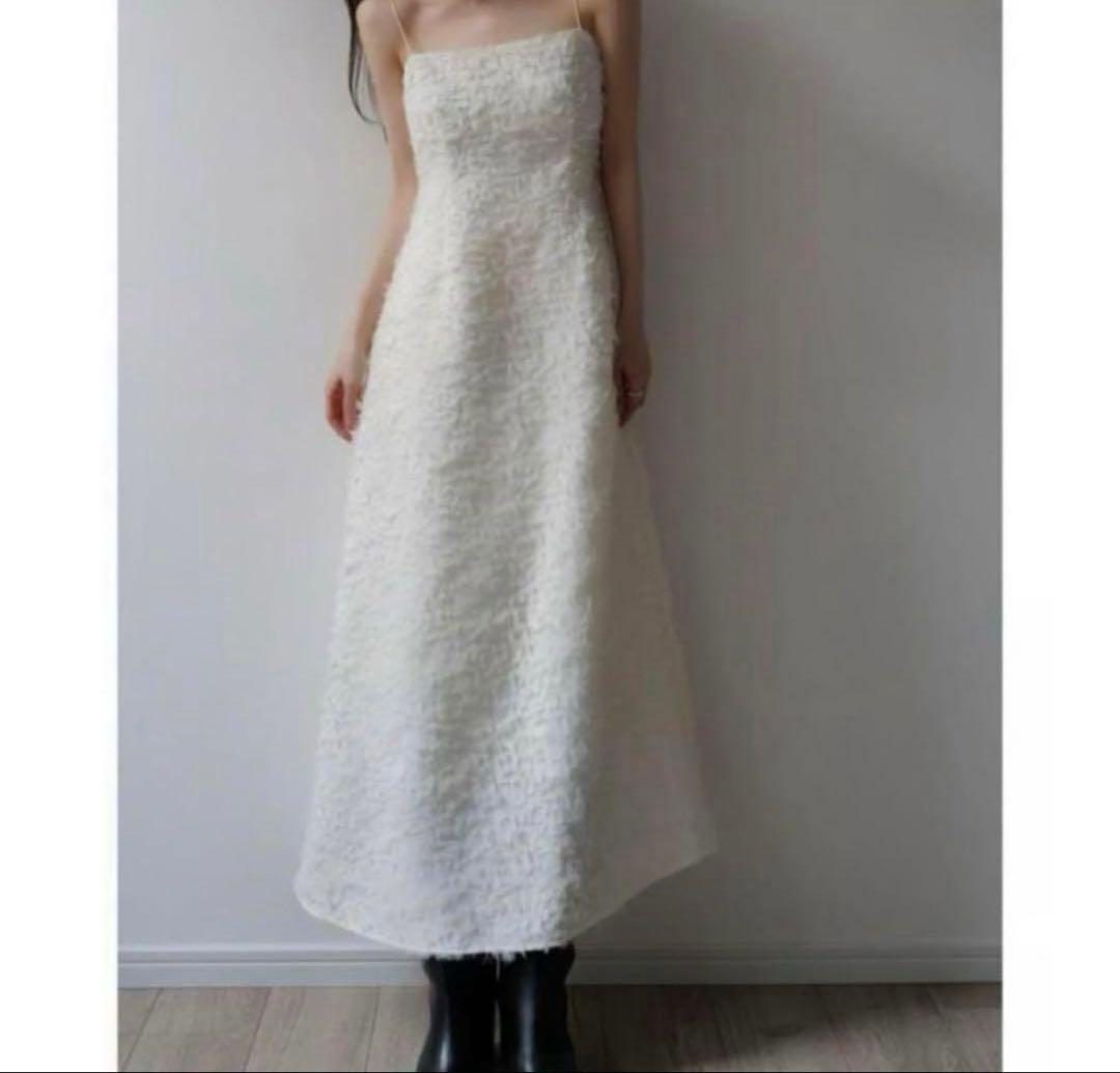 maison celon フリンジフェザーキャミソールワンピース