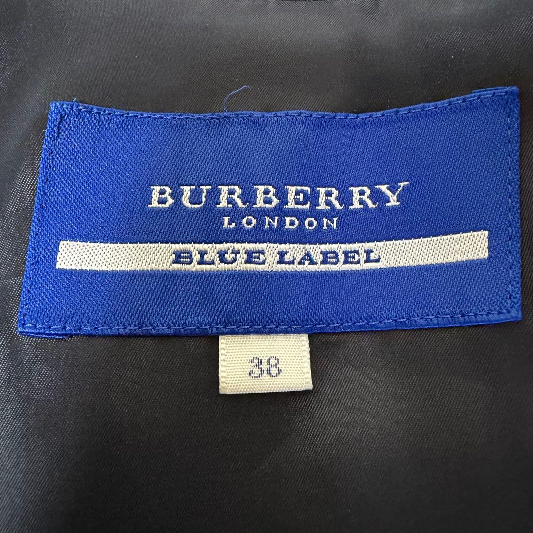 バーバリーブルーレーベル テーラードジャケット ロゴ釦 ノバチェック 38