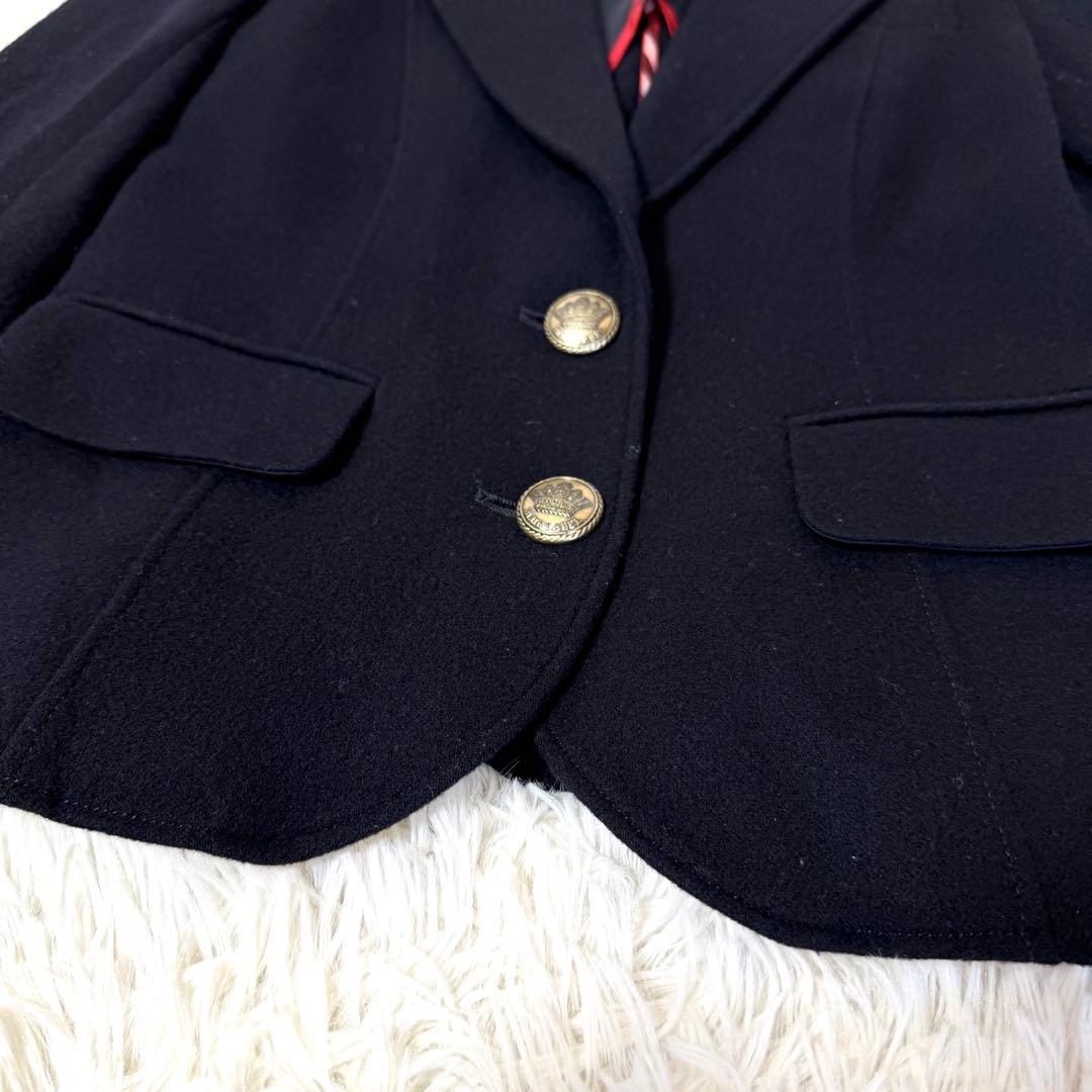 バーバリーブルーレーベル テーラードジャケット ロゴ釦 ノバチェック 38