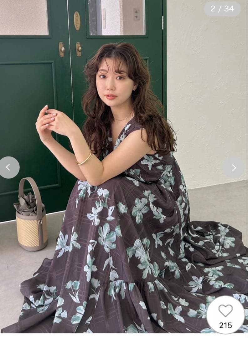 大人気完売　FRAY I.D フラワープリントカシュクールワンピース