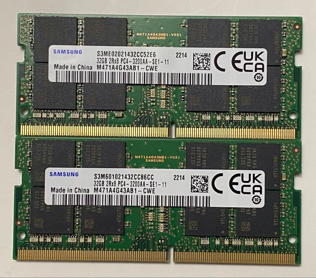 Samsung (32GBx2)DDR4 3200AAメモリーセット 64GB