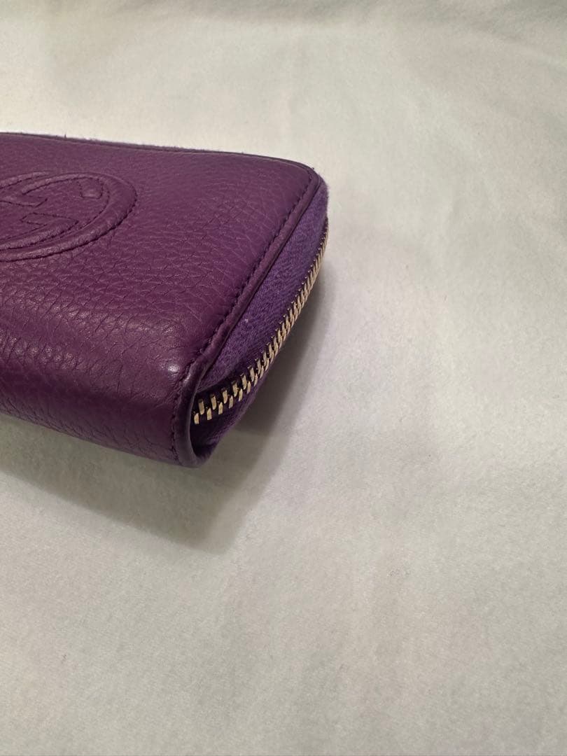GUCCI ソーホー　パープル レザー 財布
