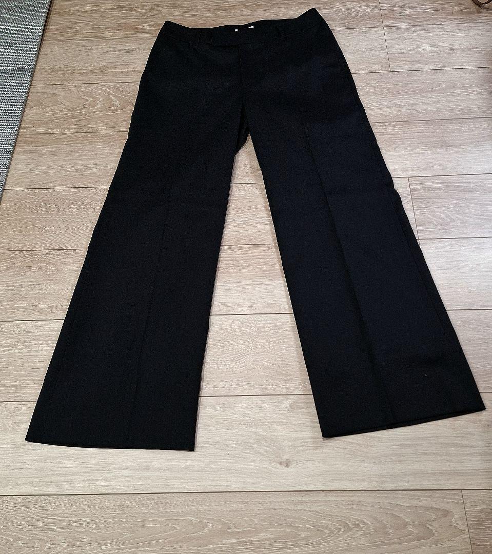 no tuck wide straight trousers　sullen