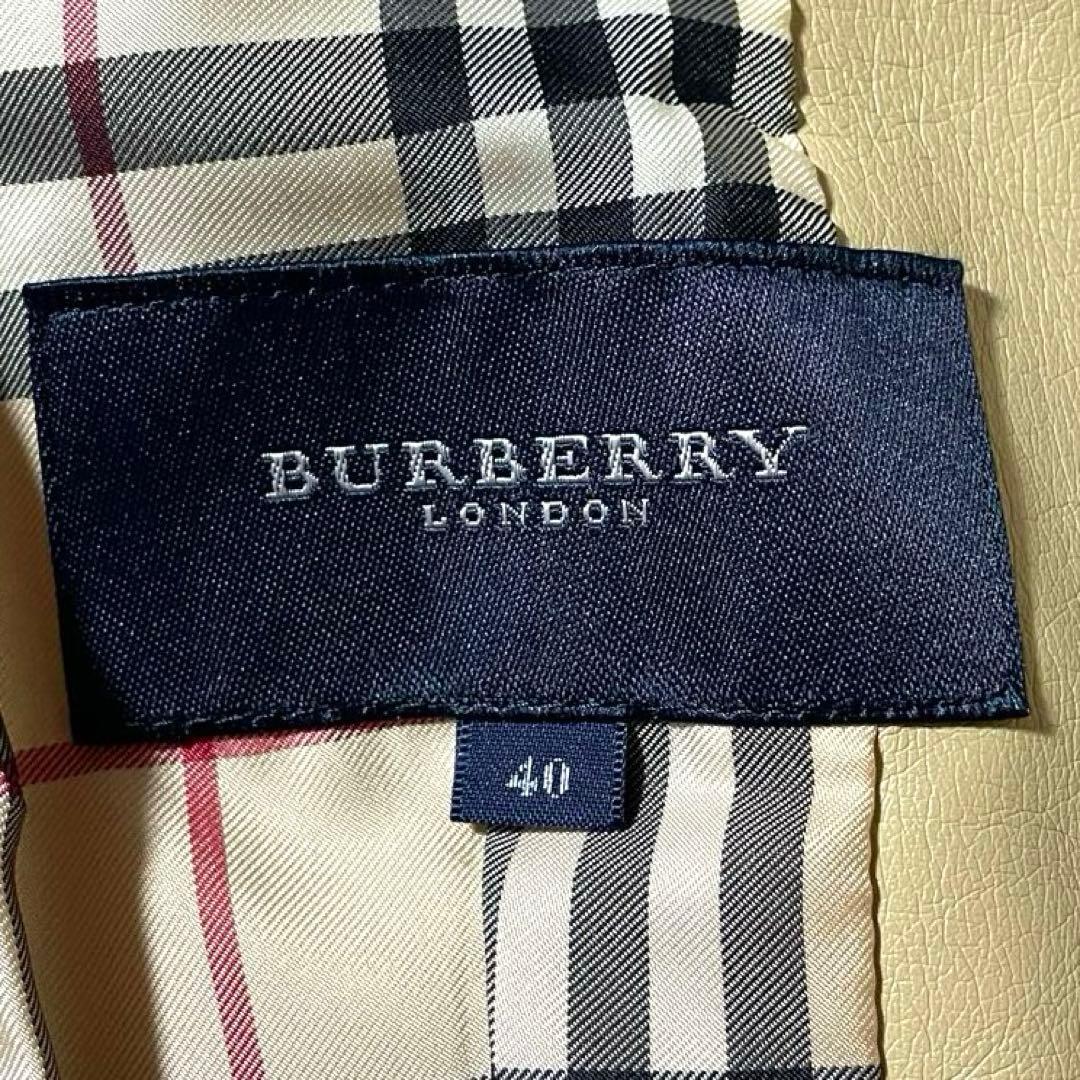 バーバリー ライダースジャケット ノバチェック フェイクレザー 40