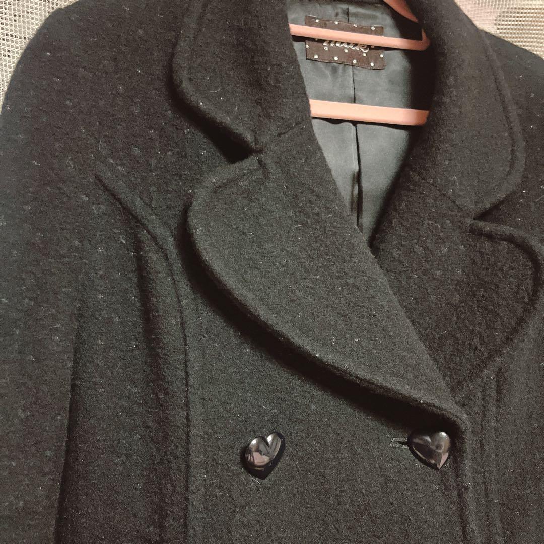 MILK ピーコート　ハート　アウター　ブラック　黒