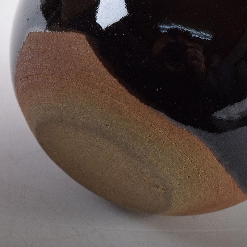 Gojyo 京焼　清水焼　桶谷定一作　文琳茶入　仕覆付　共箱　V　8205