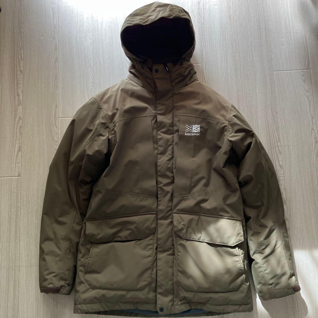 カリマー ダウンジャケット 中綿 防寒 アウトドア キャンプ フード付き カーキ