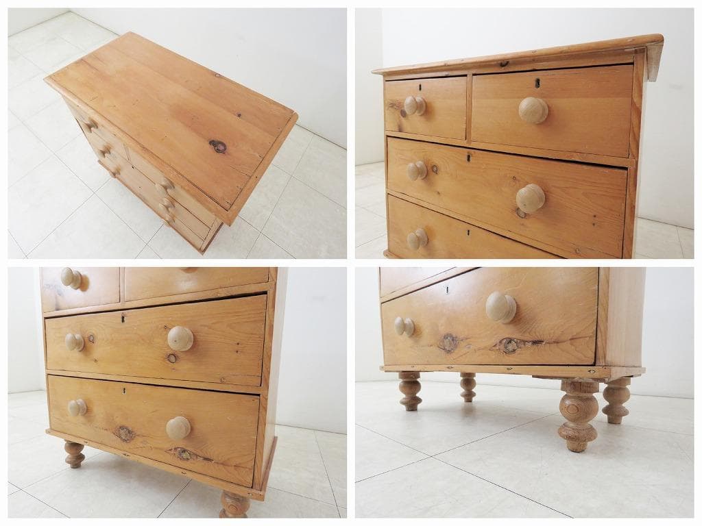 イギリス アンティーク オールドパイン無垢材 チェスト検ロイズペニーワイズカーフ