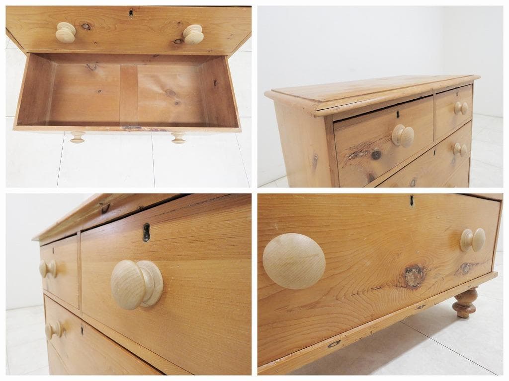 イギリス アンティーク オールドパイン無垢材 チェスト検ロイズペニーワイズカーフ