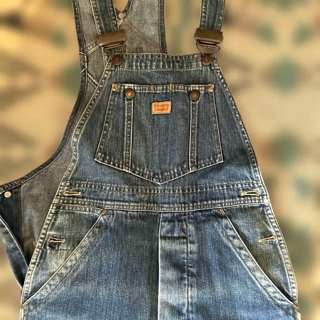 70s Levi'sオーバーオール 黒タブ香港製 ヴィンテージタテ落ちサイズ30