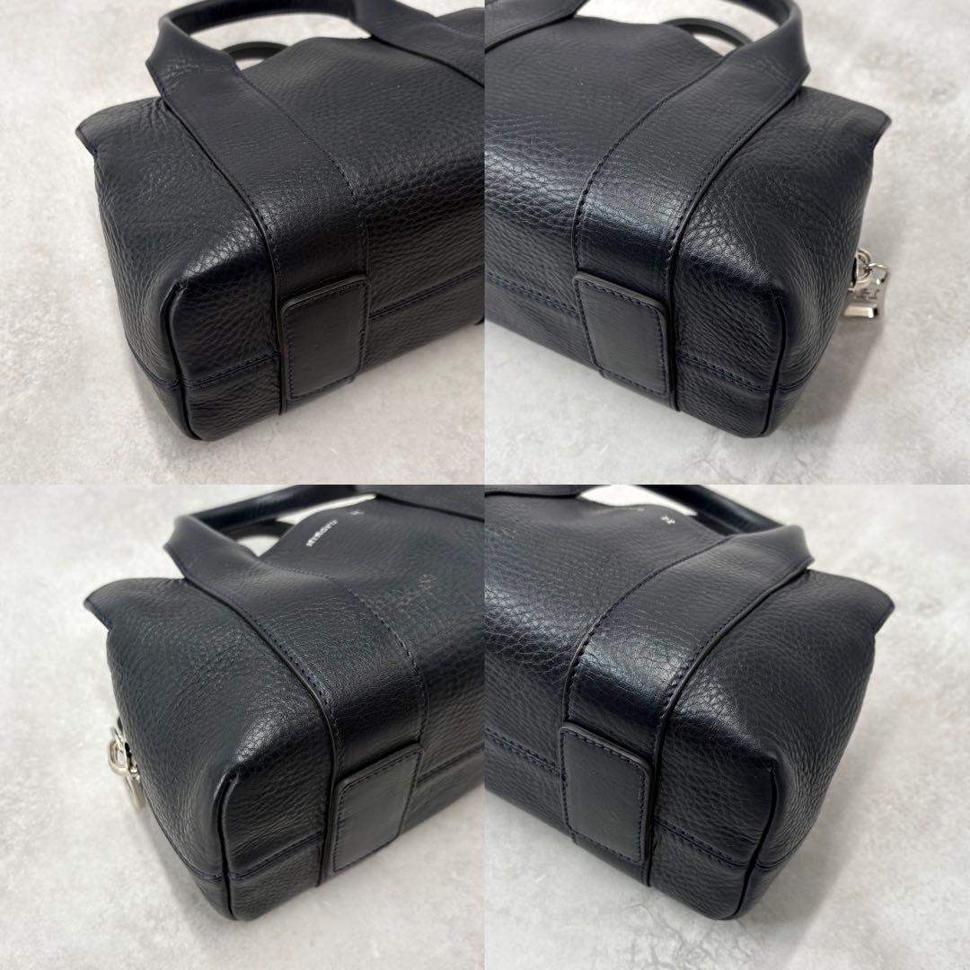 【未使用級】ヒロフ ランポS 2way ショルダーバッグ ネイビー レディース