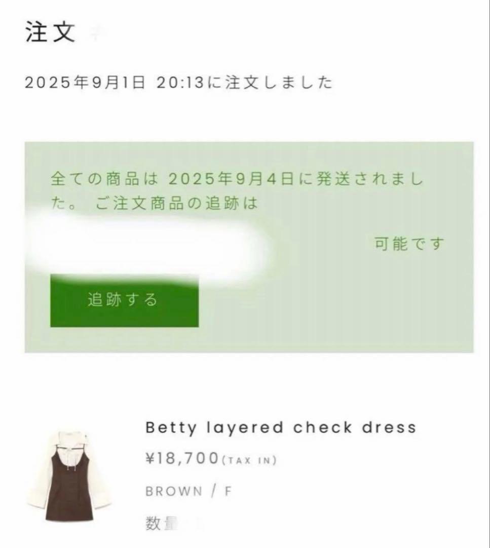 新品未開封 andmary Betty layered check dress