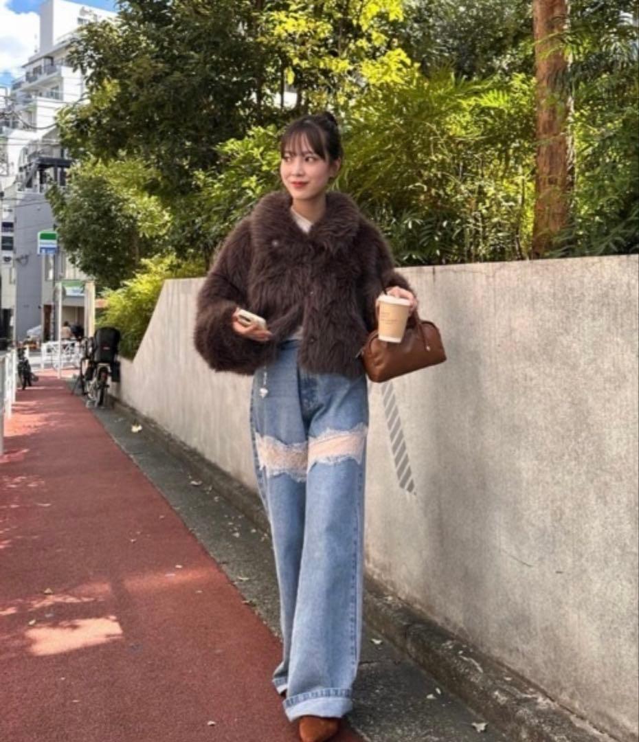 mystic ブラウン ファーコート