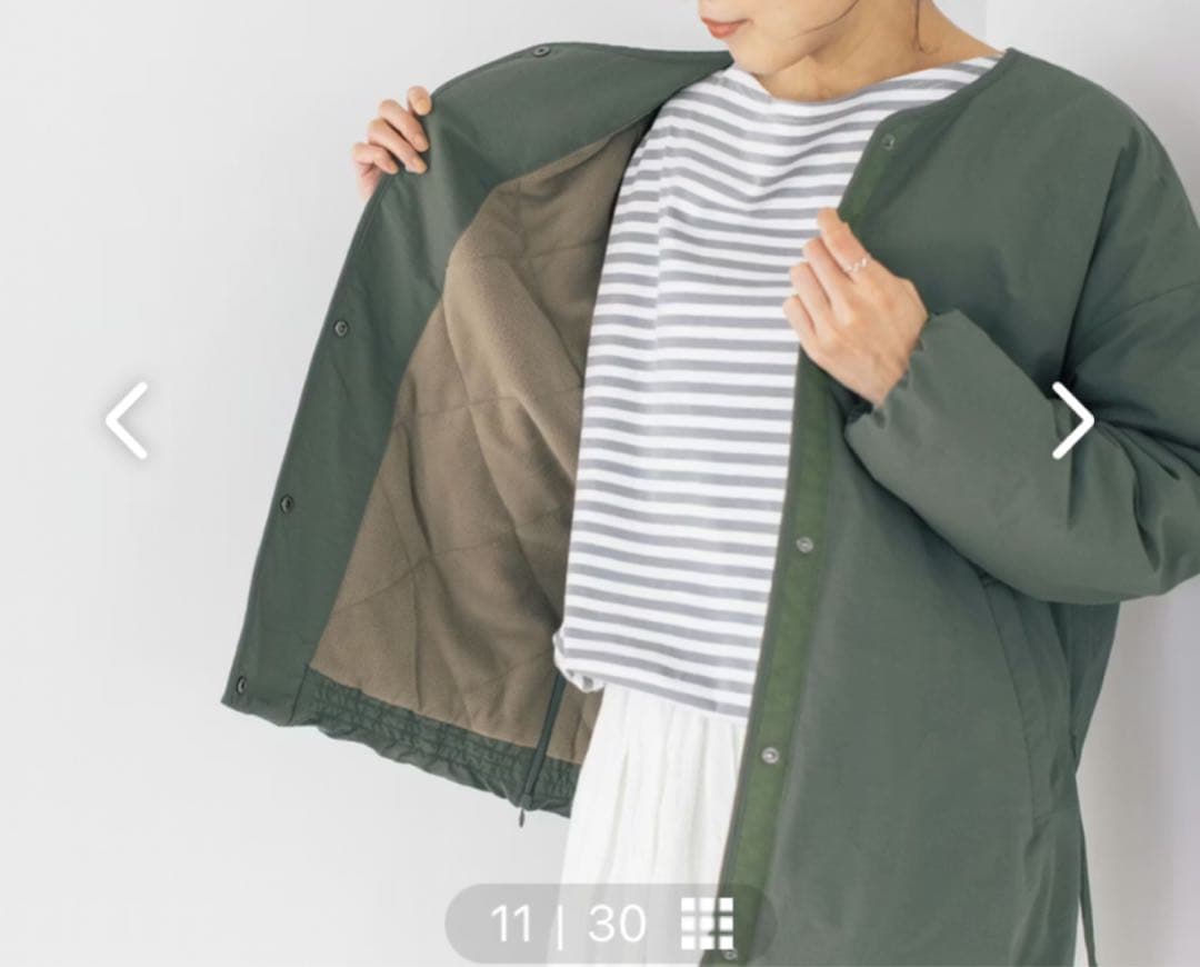 北欧暮らしの道具店 ふんわり軽くてあったかい 洗えるショート丈コート(中綿入り)