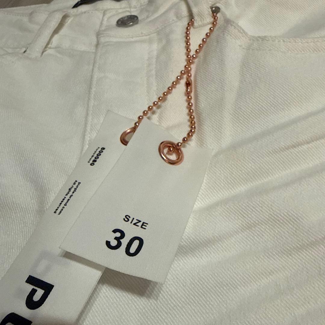 PURPLE BRAND ウォッシュド ペイント ダメージデニム イン ホワイト