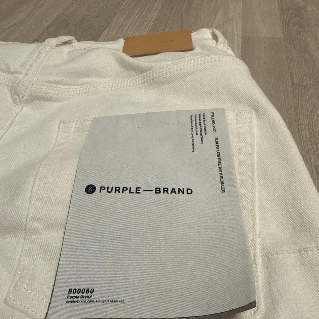 PURPLE BRAND ウォッシュド ペイント ダメージデニム イン ホワイト