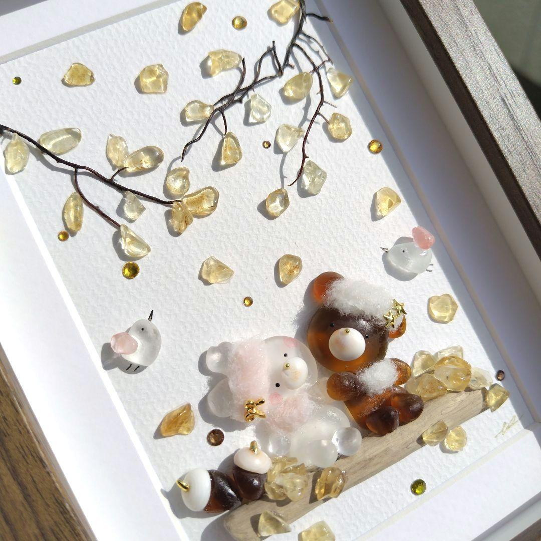 シーグラスアート『 autumn•*¨*•.¸♬︎』他2点