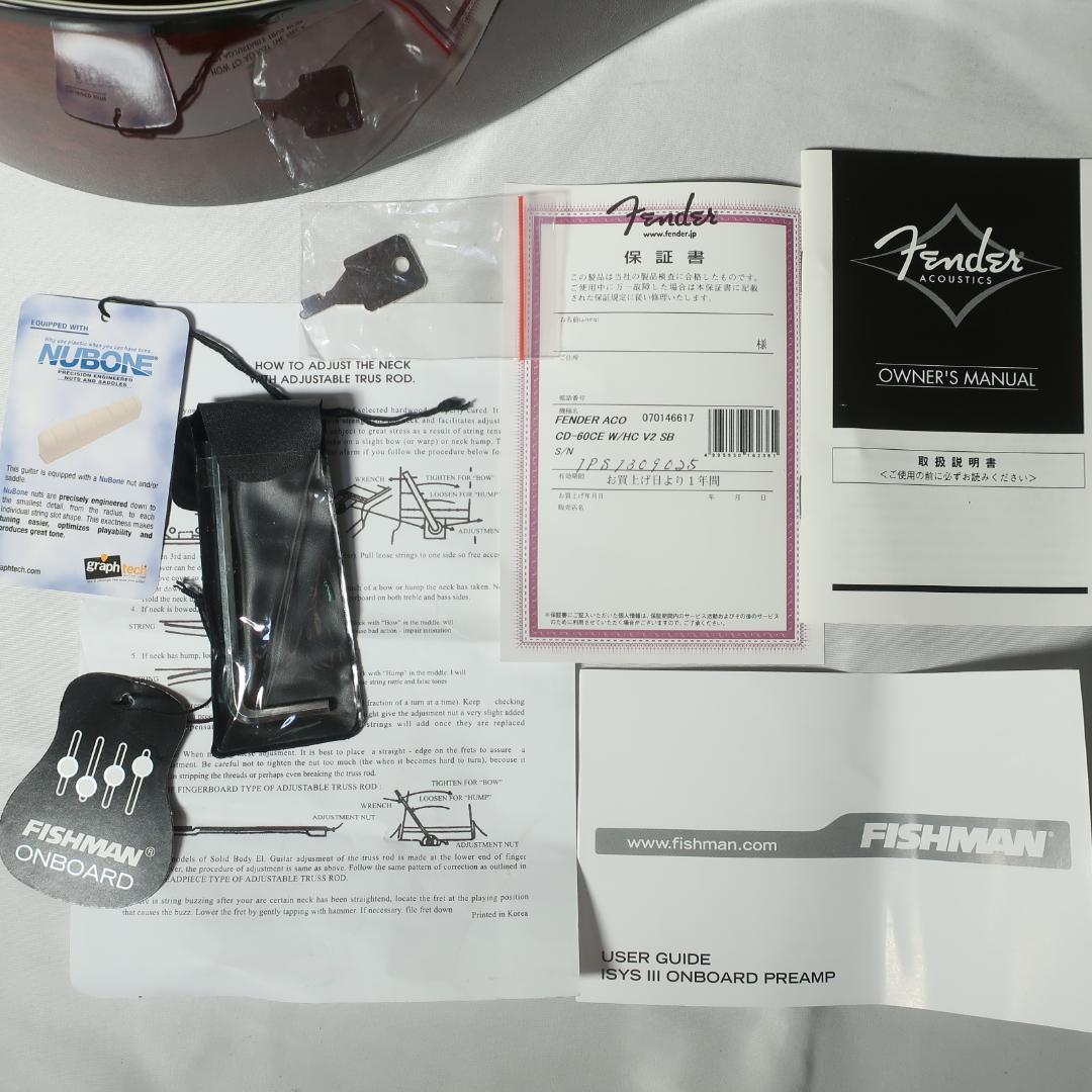 ほぼ未使用 Fender CD-60CE エレアコ ギター 純正ハードケース付