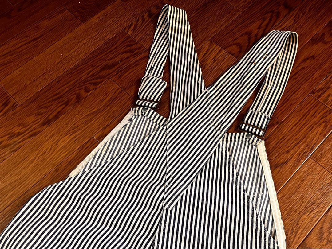 40s カーハート ハートタグ ヒッコリーオーバーオール エプロン付 34インチ