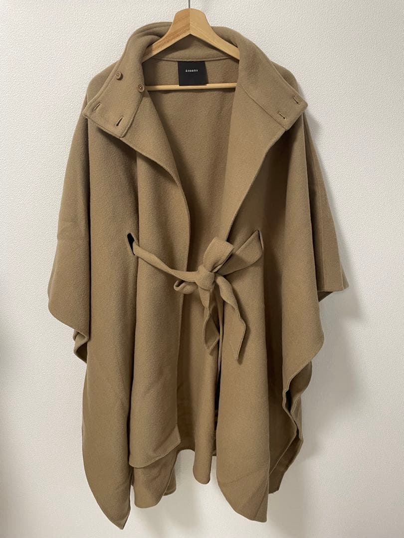 アニュアンス　anuans ウールポンチョコート　ブラウン　F