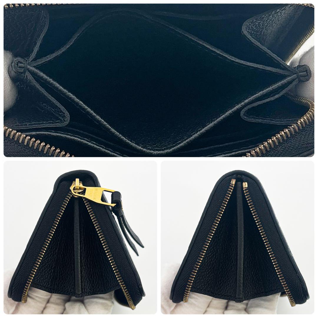 超美品★ルイヴィトン アンプラント ジッピーパース 黒 ミニ財布